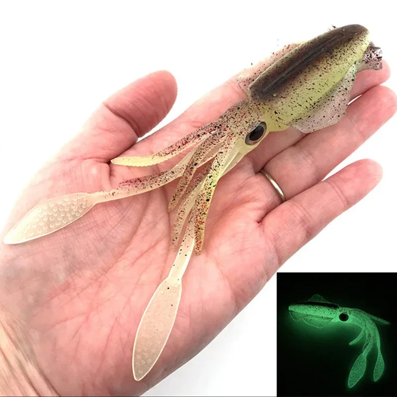 1pcs/4pcs Explosive Imitation Squid Iron Bait Long Lasting UV Material Glow-in-the-dark Bait Strong Toughness Bite Resistant