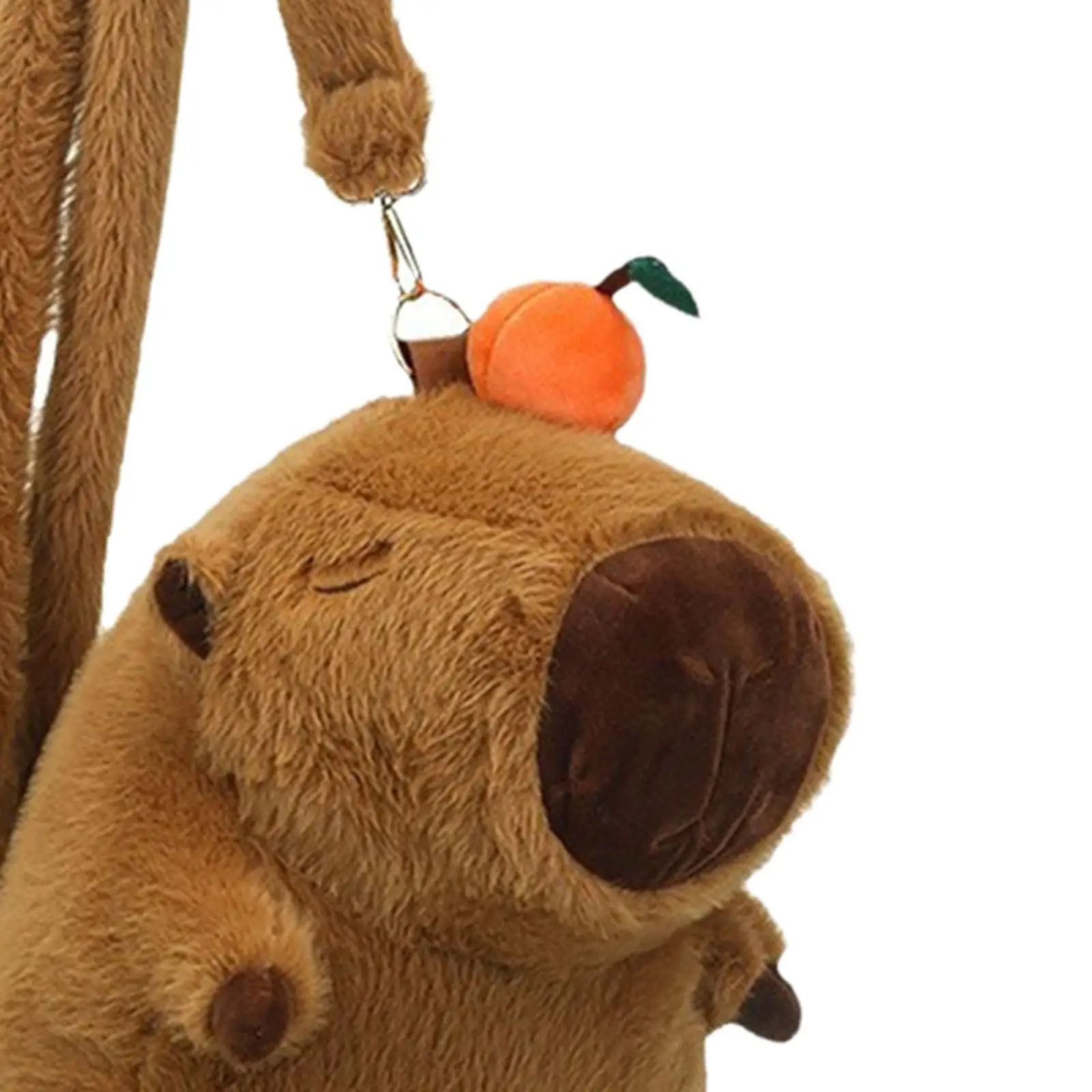 กระเป๋าเป้สะพายหลังตุ๊กตาคาปิบาร่าน่ารักพร้อมสายสะพายไหล่ปรับได้ กระเป๋านักเรียนความจุขนาดใหญ่สำหรับเด็กผู้หญิงเดินทางไปเรียนมหาวิทยาลัย