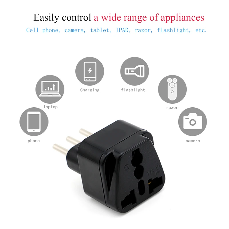 Italian Conversion Plug Universal Adapter Plug for Milan, Chile, Cuba, El Salvador, Uruguay, Syria and Vatican