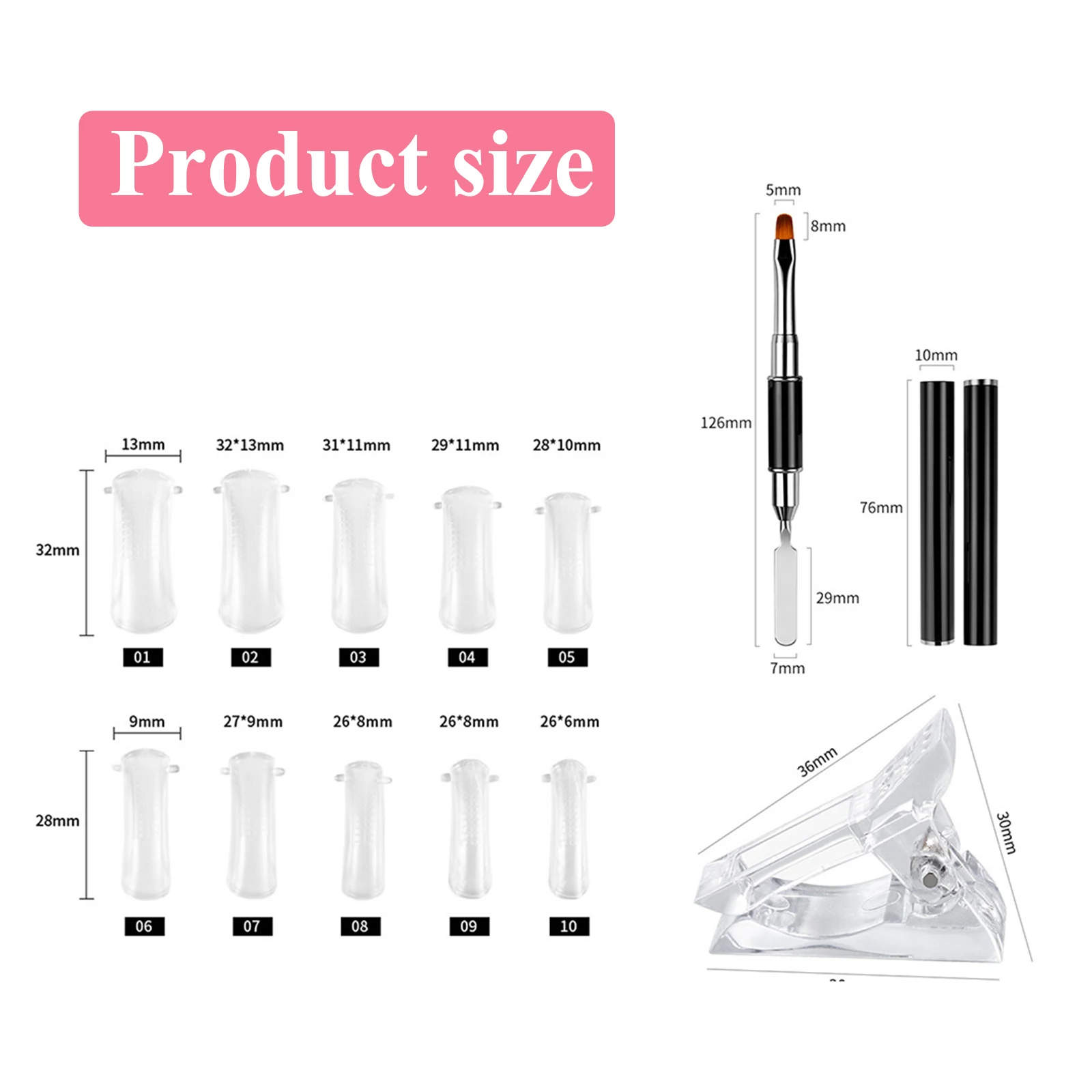 

Aluminum Alloy Nail Art Manicure Kit Extension Patches Nail Clip Tool Perfect for Home Use