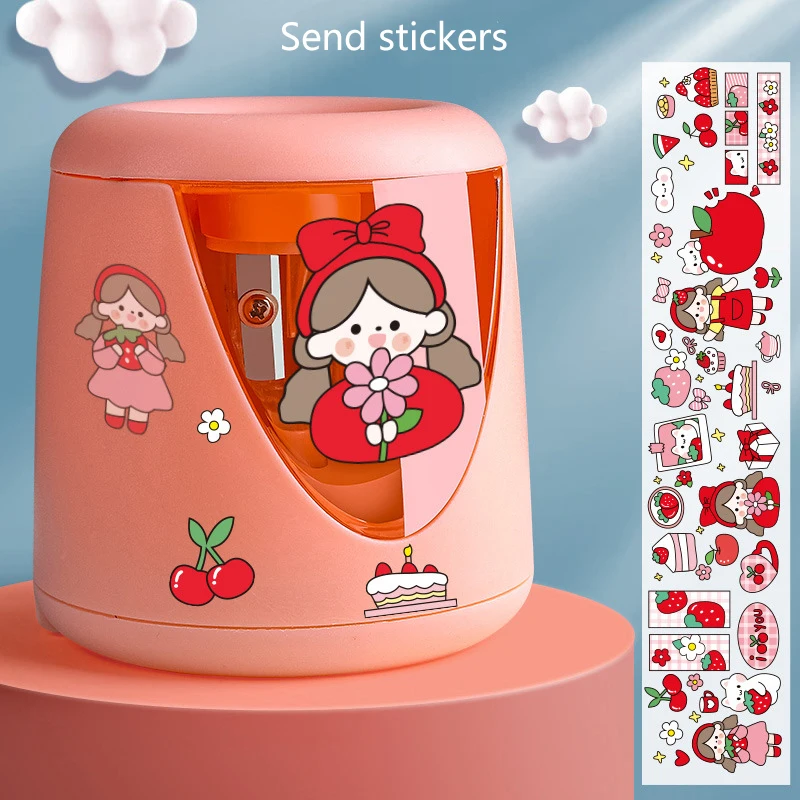 1Pcs Cartoon Pencil Sharpener Hand-cranked Mechanical Tool Automatically Enters Lead Anti Sticking Lead Office Gift Student