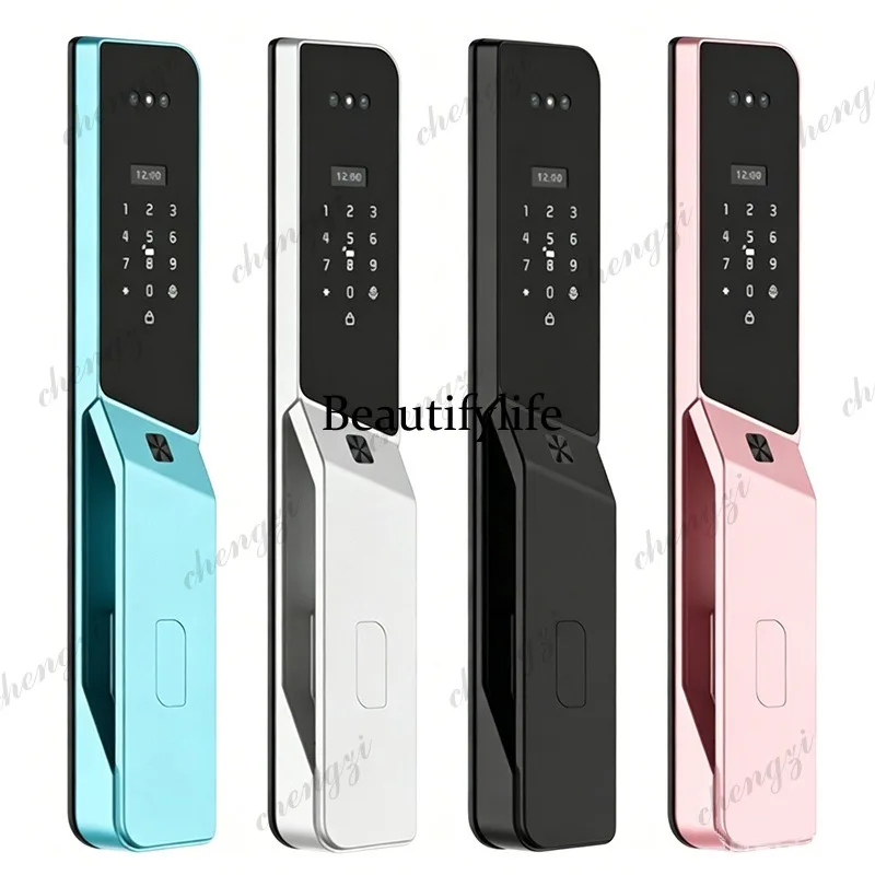 Aluminum alloy smart door lock facial recognition fingerprint password lock door palm print graffiti
