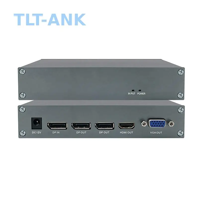4K 60Hz DisplayPort 1X4 Splitter 1 in 4 Out DP to 2 DP  HDMI VGA Hybrid Video Splitter