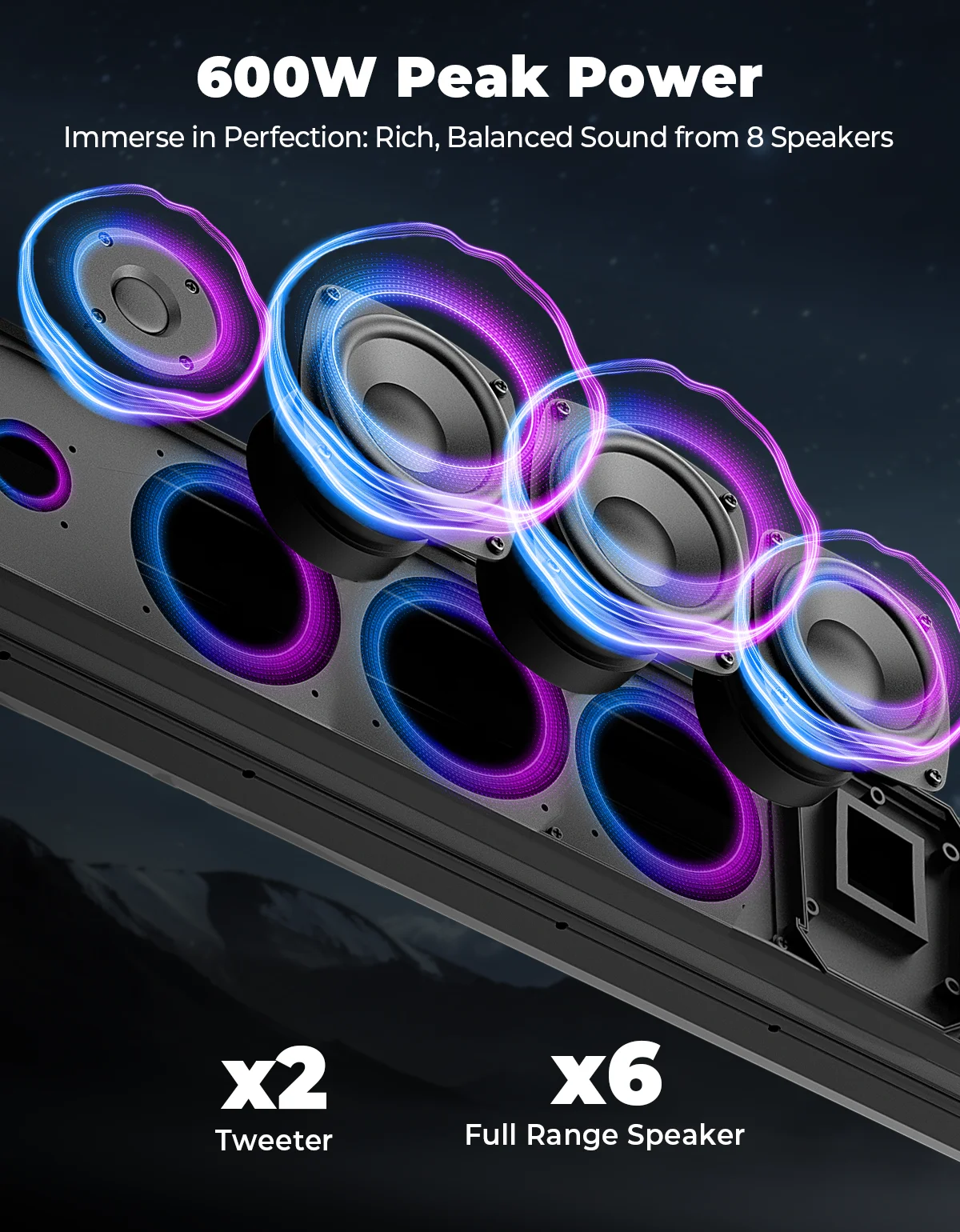 UTV RGB Sound Bar Multicolor Lights Fits 1.5-2.25 Roll Bars Compatible with Polaris RZR Ranger for Can-Am Maverick X3 for Cfmoto