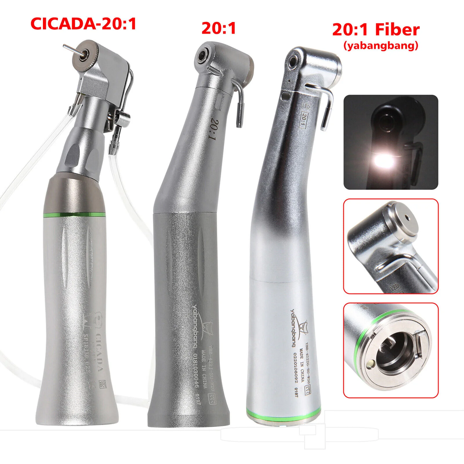 NSK Style Dental Implant (LED) Surgery 20:1 Reduction Handpiece Contra Angle