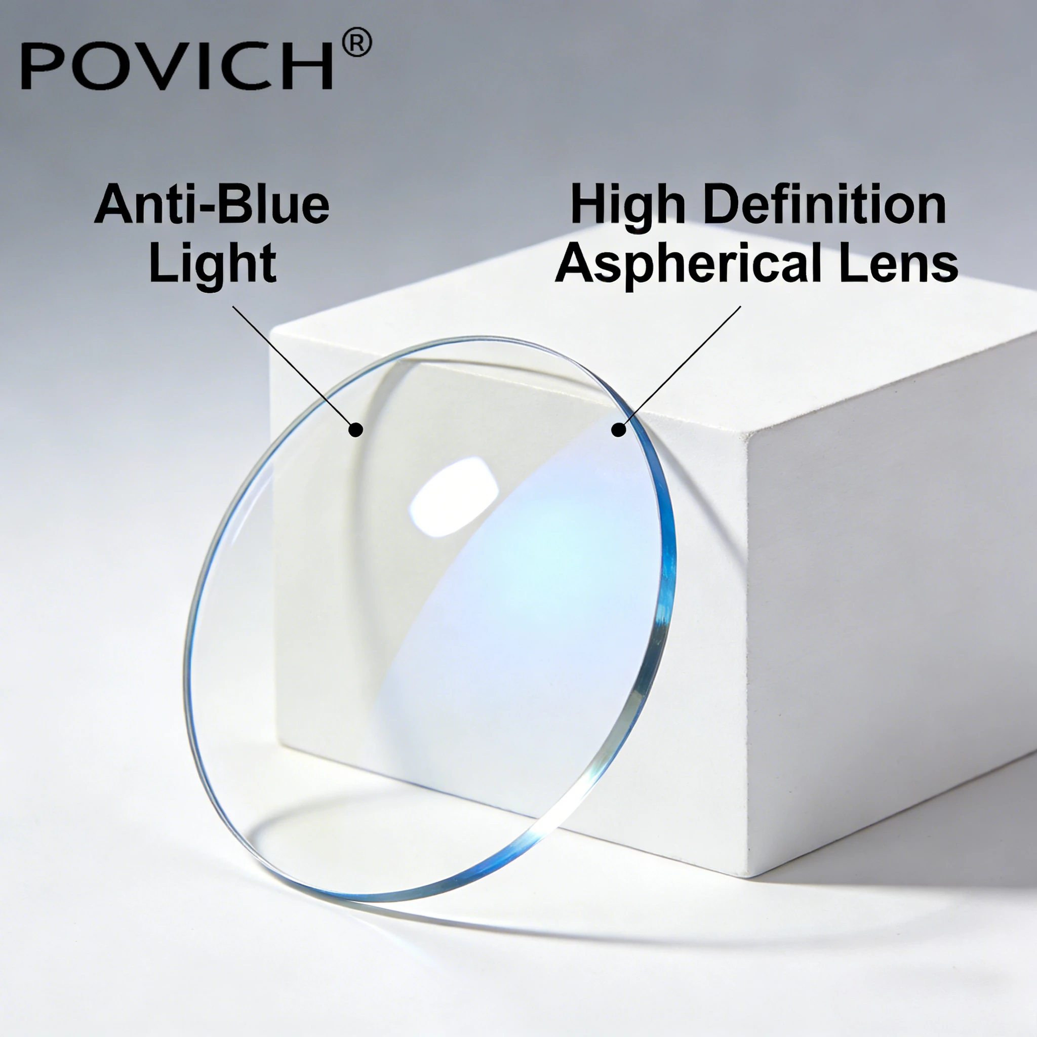 

Оптические линзы POVICH 1.56 1.61 1.67 1.74 с антибликовым покрытием для мобильных телефонов и компьютеров, корректирующие миопию, для чтения, CR39, с защитой от синего света