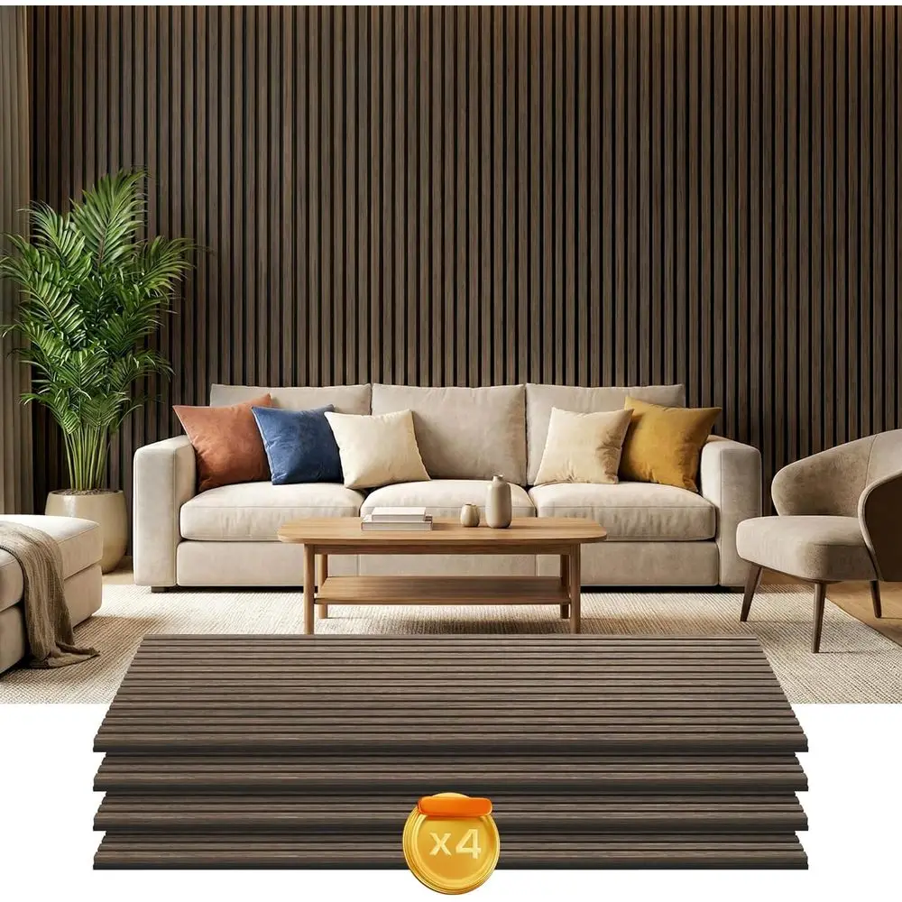 

4 Pack 3D Acoustic Panels, 47 x 24 Sound Wood Panels or Wall, Wood Slat Wall Paneling or Interior Ceiling, Office, Home Theater,