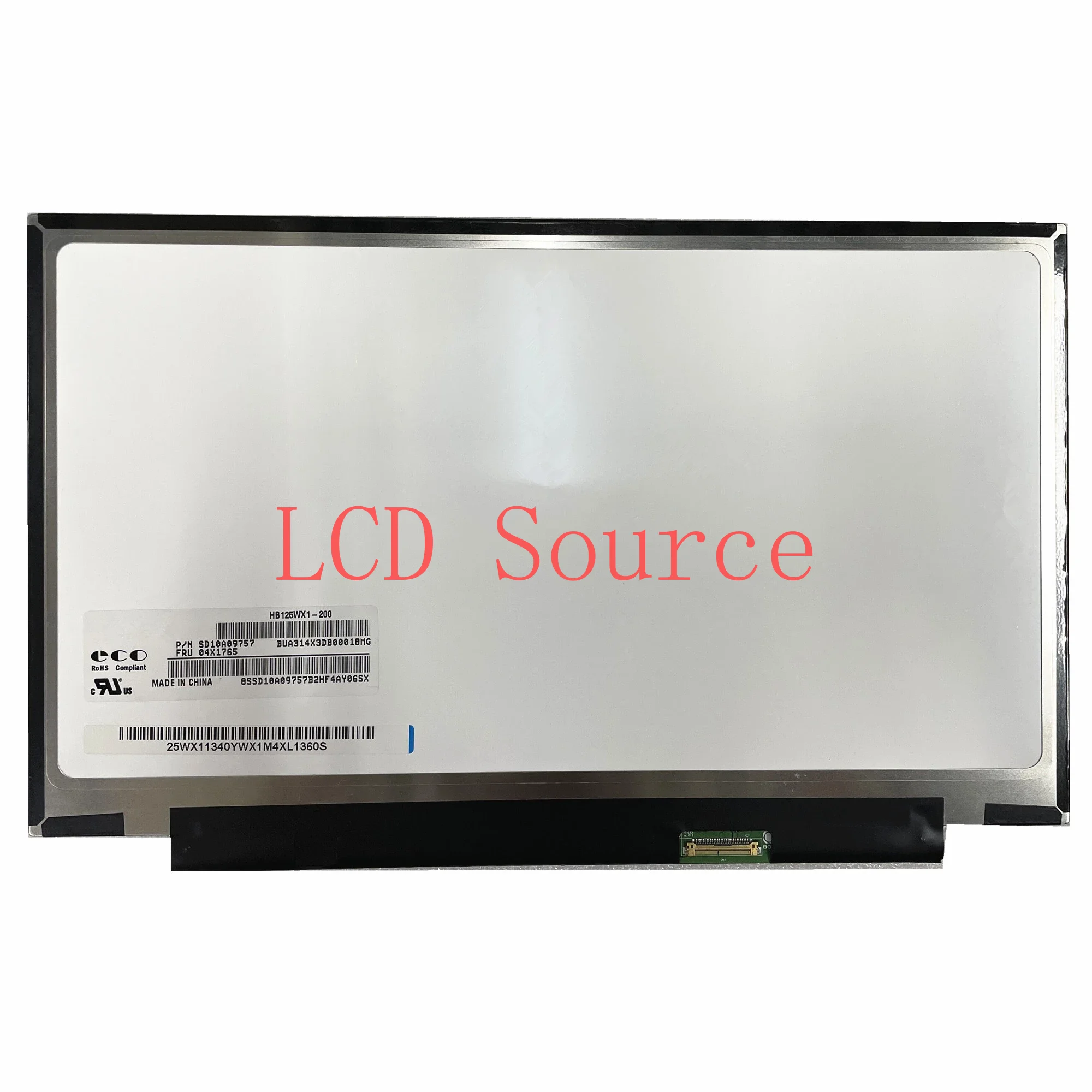 HB125WX1-200 fit B125XTN01.0 LP125WH2 TPH1 M125NWN1 12.5'' 1366*768 EDP 30 Pins with no screw holes Laptop LCD Screen