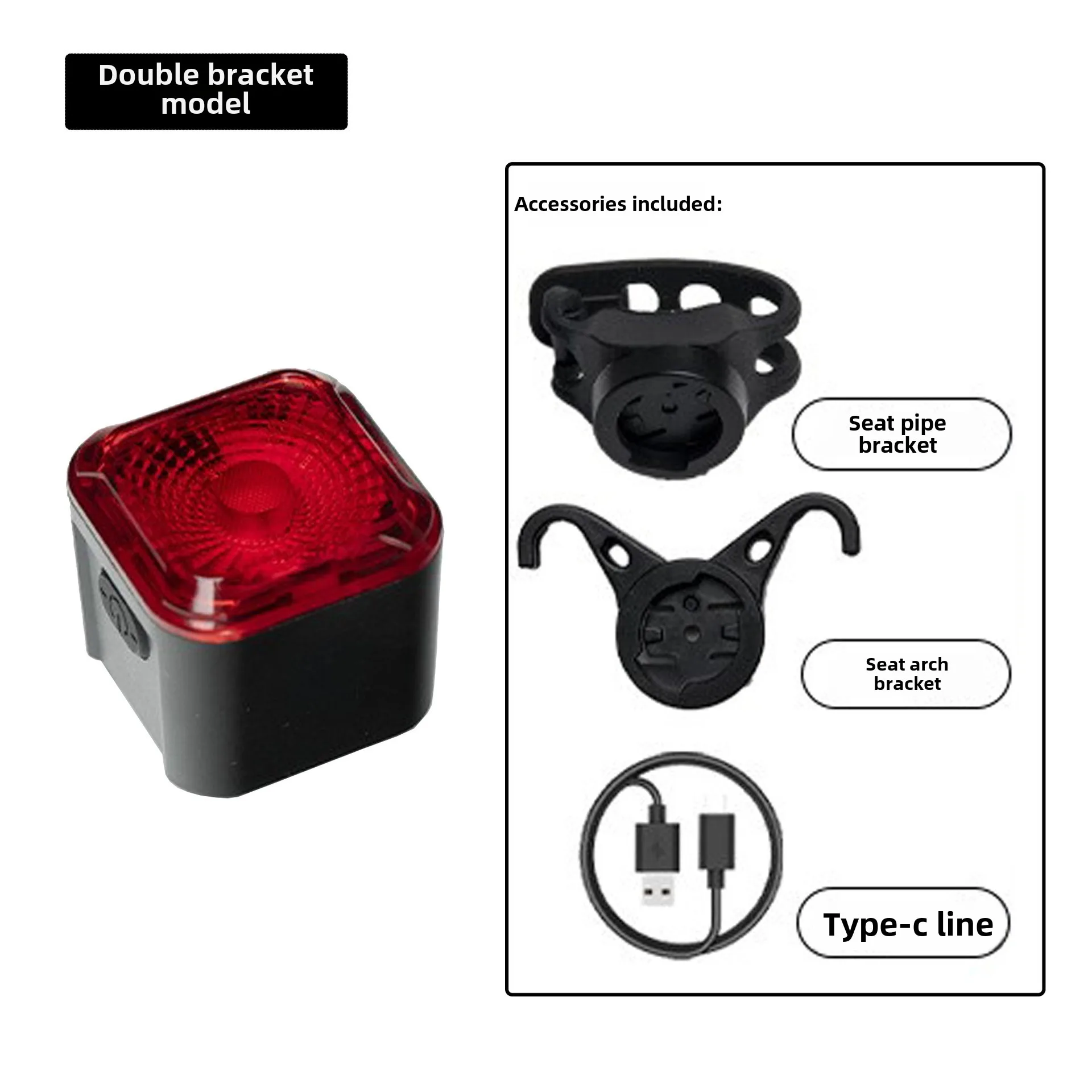 Smart Bicycle Tail Rear LightTail Taillight Bike LED Lights Auto Stop Brake Type-C Charge Ip55 Cycling Equipment Tail Light image 6