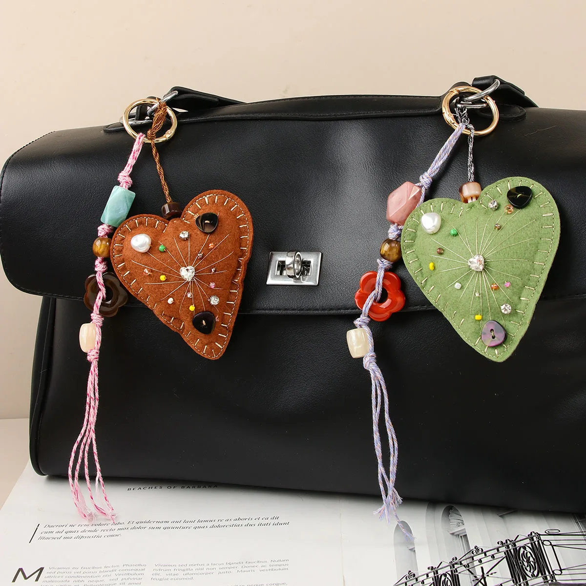 

Ladies' Bag Pendants Korean Retro Love Y2K Cool Sweet Verstaile Bag Accessories Diamond High Quality Multi Functional Keychain
