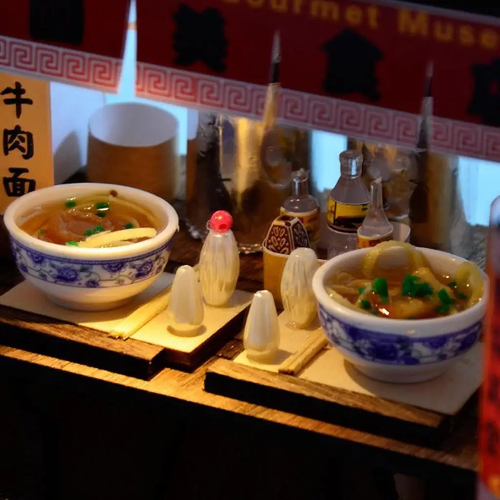 Kit in miniatura per casa delle bambole in legno fai-da-te 1/24 - Negozio di tagliatelle tirate a mano