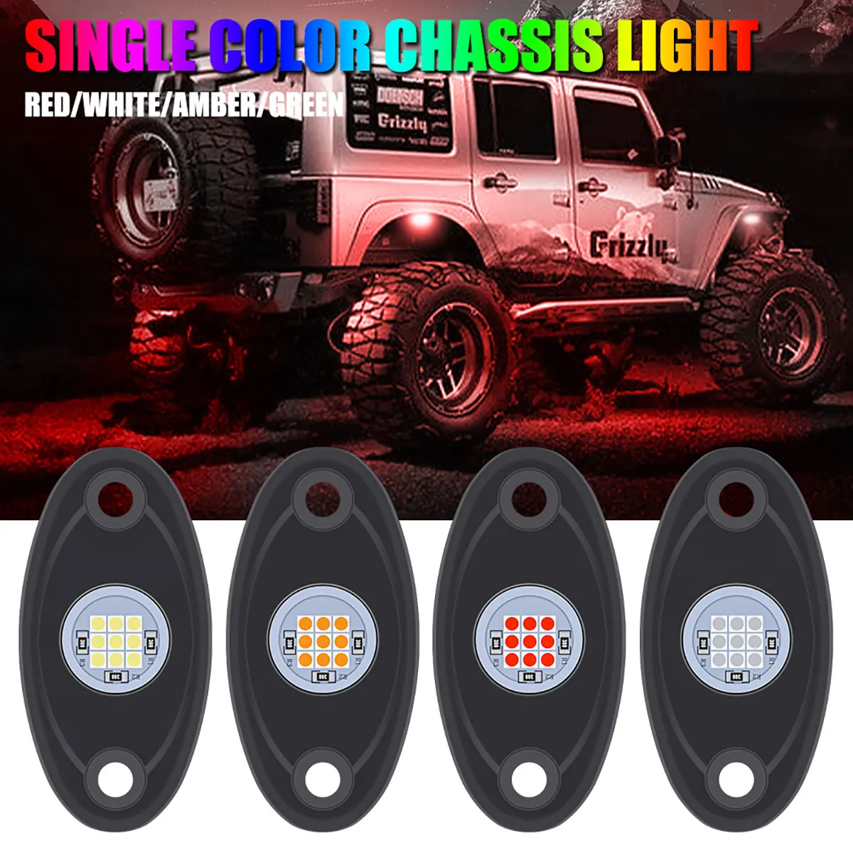 1pc Waterproof Led Rock Lights For Jeep ATV UTV Offroad Car Truck Boat Underbody Glow Trail Rig Lamp Underglow Led Neon Light