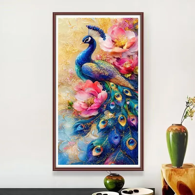 

Наборы для вышивки крестом с принтом, хлопковые нитки с павлином, 11CT, 9CT, наборы для вышивания и рукоделия, поделки с иглами