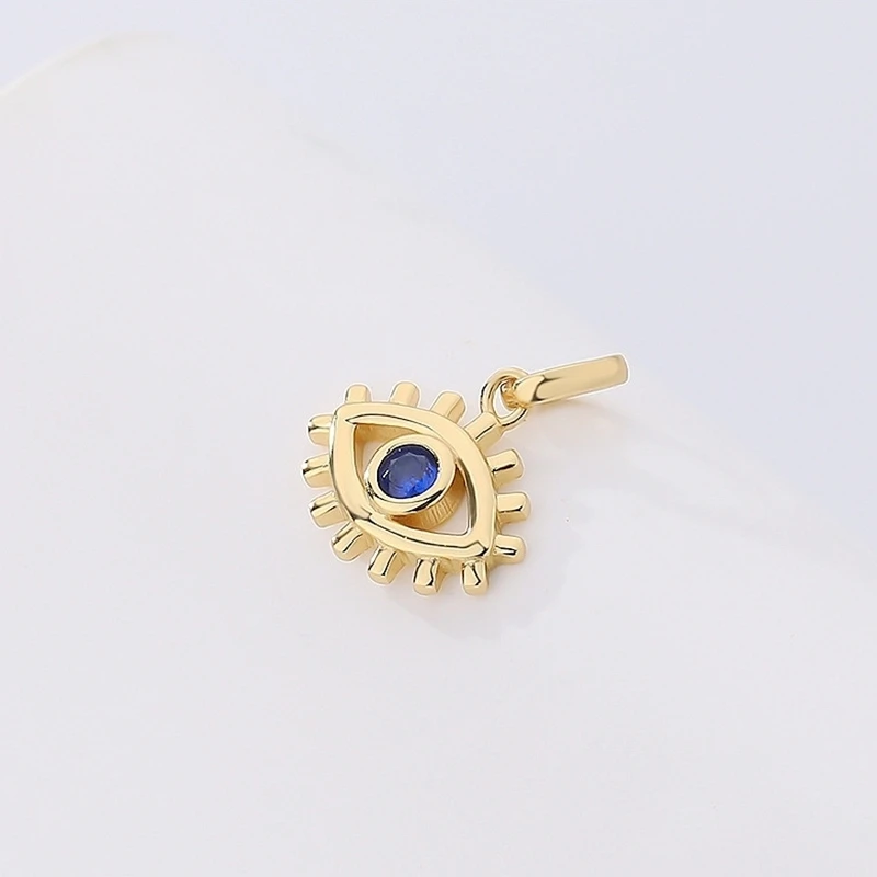 S\'STEEL 925 Sterling Silver 1/PCS Evil Eye Single Pendant Zircon Blue Eye Pendants For Women Gold Plated Luxury Designer Jewelry