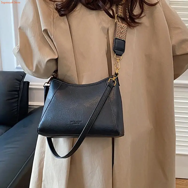 

Q5WE Elegant Women PU Leather Shoulder Bag Adjustable Strap Casual Crossbody Purse Underarm Bags for Various Occasion