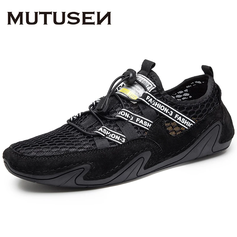 

Summer 2022 Men Loafers Shoes Breathable Men Flat Shoes Real Leather Outdoor Aqua Beach Sports Walking Sneakers Moccasins Man