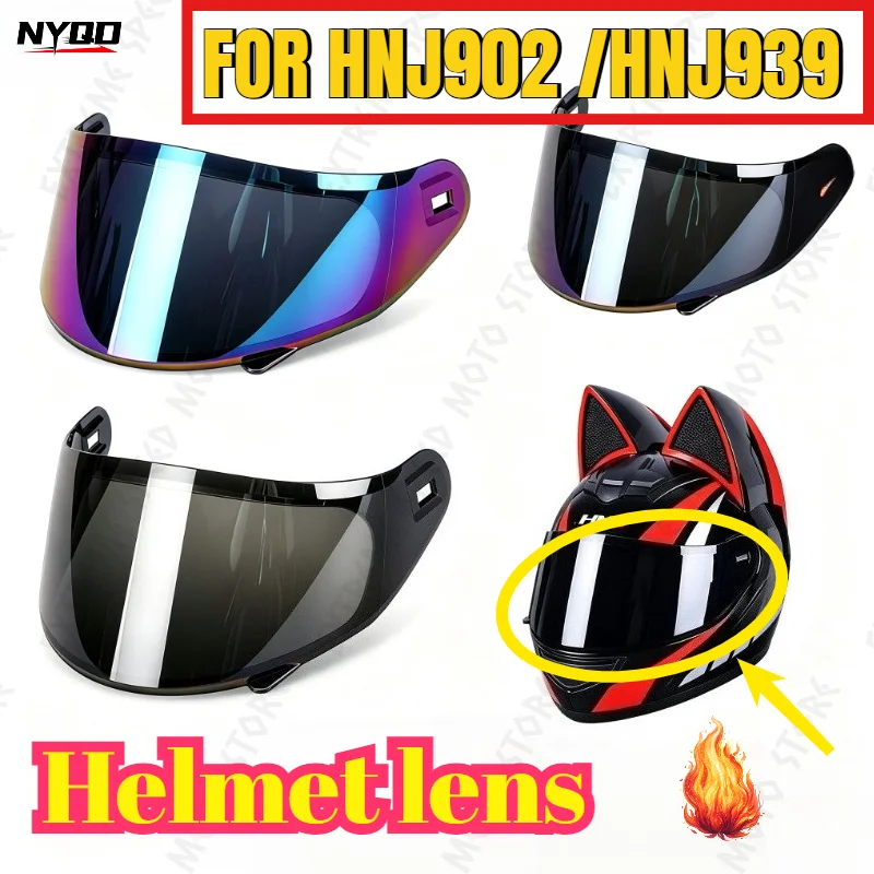 HNJ Helmet Lens Original F939 Helmet Anti Fog Lens Transparent Gold Color HNJ F939 HNJ 902 Motorcycle Visors Helmet Accessories