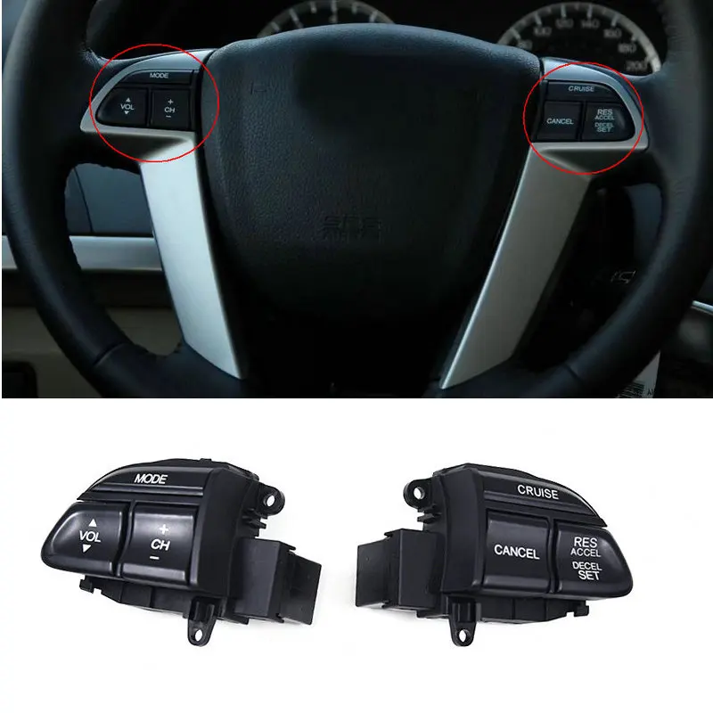 Applicable to  Accord 2008-2013  Steering wheel buttons  Multifunctional audio control wire switch  Cruise control switch