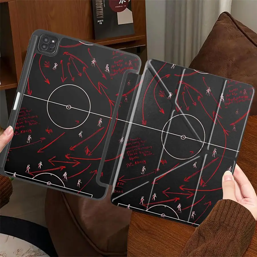

Soccer Tactics Blackboard Pattern Holder Cover Tablet Case For iPad Mini 6 7 Pro 11th 10th 9th 8th 7th 12.9inch Pro 2025 Air 4 5