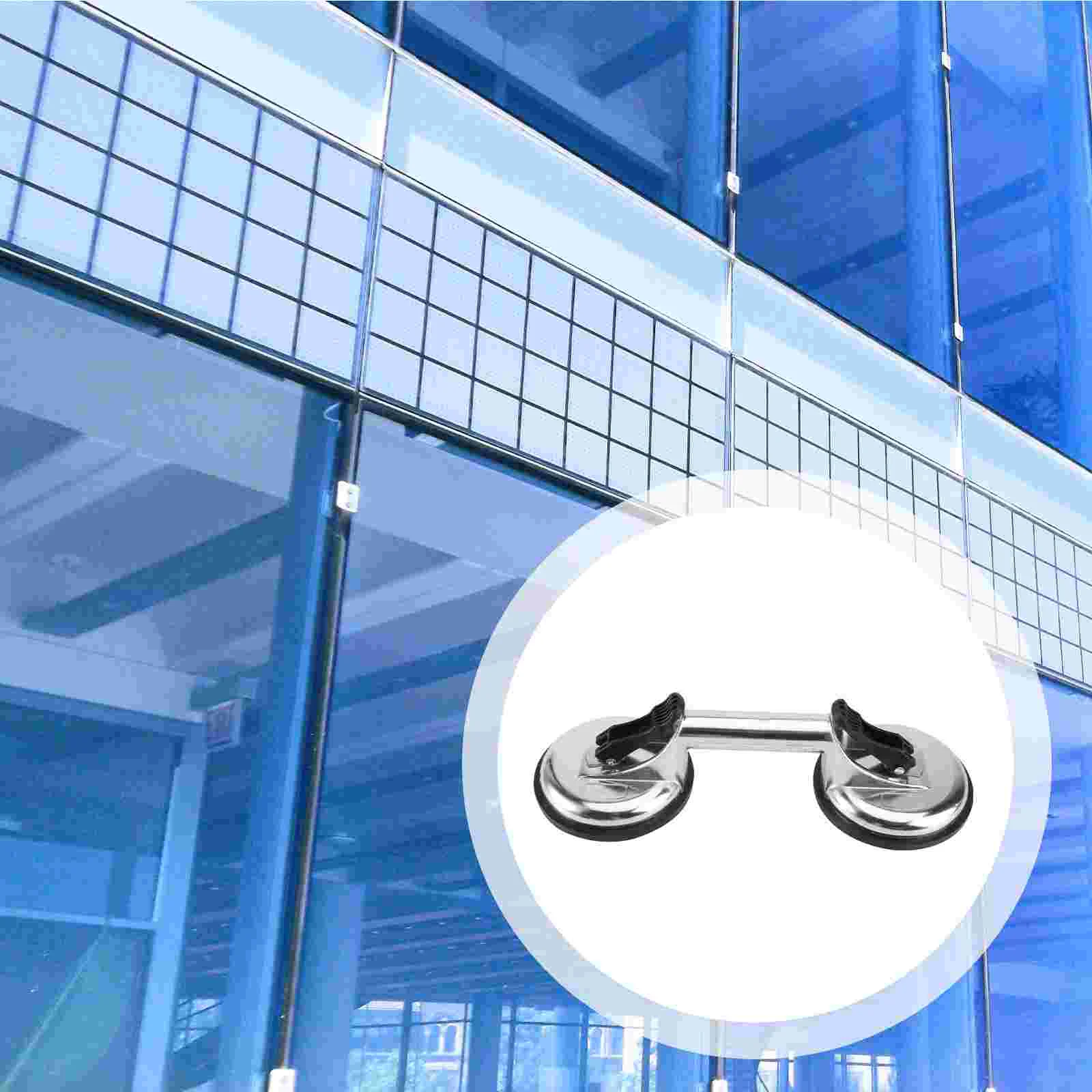 

Стеклянная присоска Быстроразъемная ручка Вакуумный подъемник для пластины Сверхмощные чашки Съемник из алюминиевого сплава Инструмент для переноски Серебристый