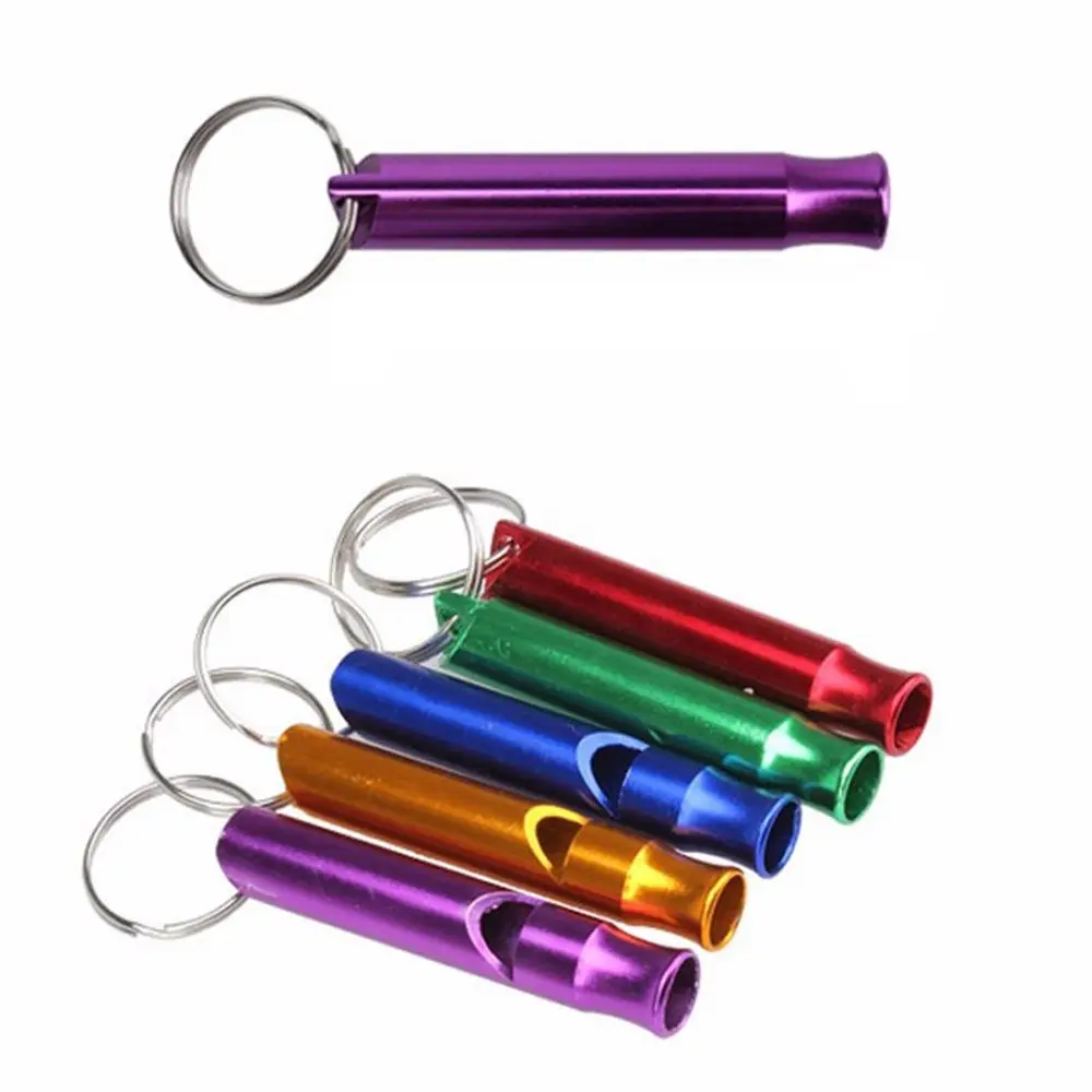 2PCS Camping Survival Whistle Small Size Colorful Whistle Aluminum Emergency Training Whistle With Keyring Outdoor EDC Tools