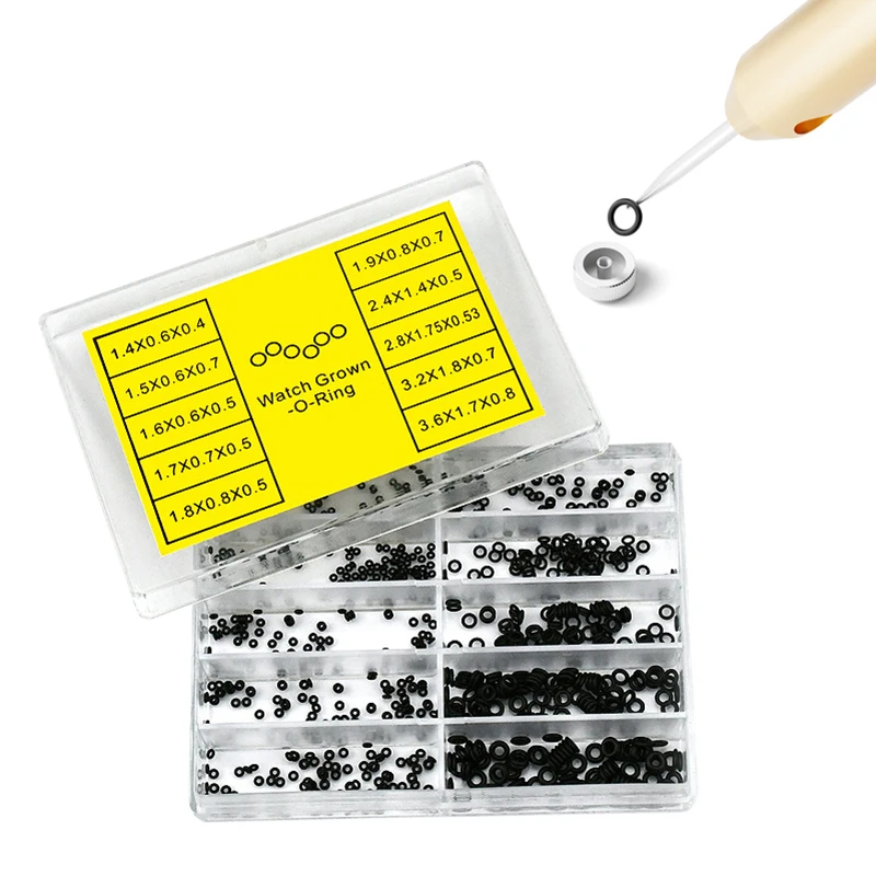 1000pcs/box  Mini Rubber Washer O-Ring Watch Crown Waterproof Watches Seals Part Watch Repair Tools