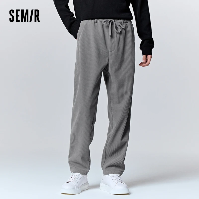 Semir Pants Men 2023 Winter New Corduroy Texture Warm Comfortable Simple Trendy Fashionable Tapered Trousers