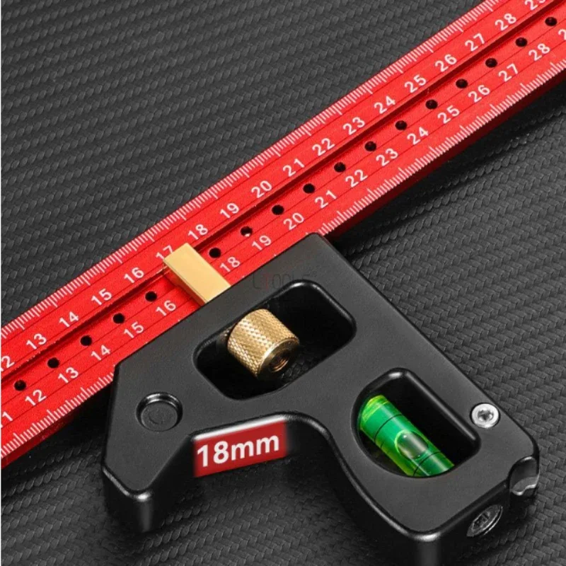 New Woodworking Ruler Gauges High Precision Woodworking Tools Aluminum Alloy Multifunction 30/40cm Combined Movable Angle Ruler