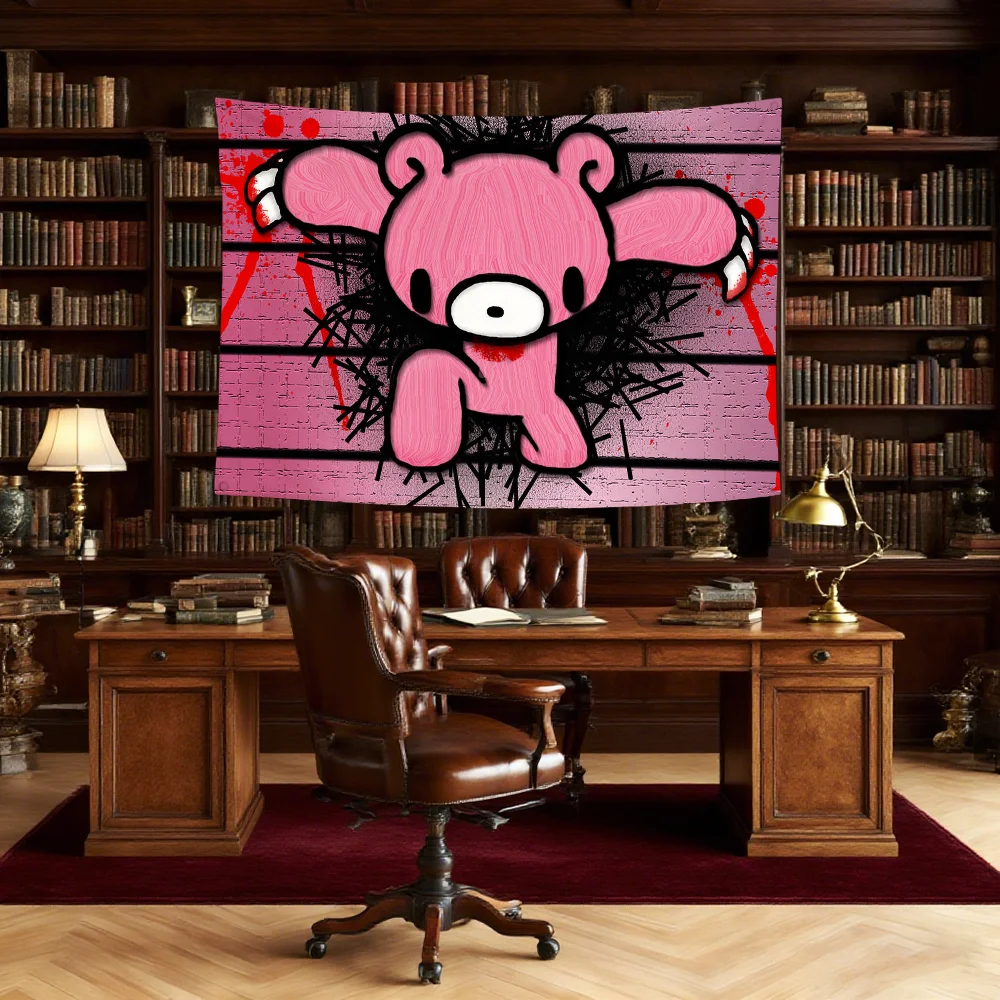Cartoon G-Gloomy Cute Bear flag Durable Outdoor Indoor Patio Festive Decoration Classic Design Pole Wall Room Banner