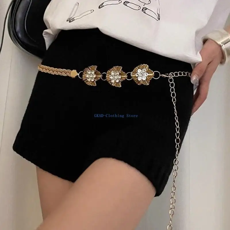 N0PE Crystal Women Fashion Body Body Bress Long Weist Belt Brut