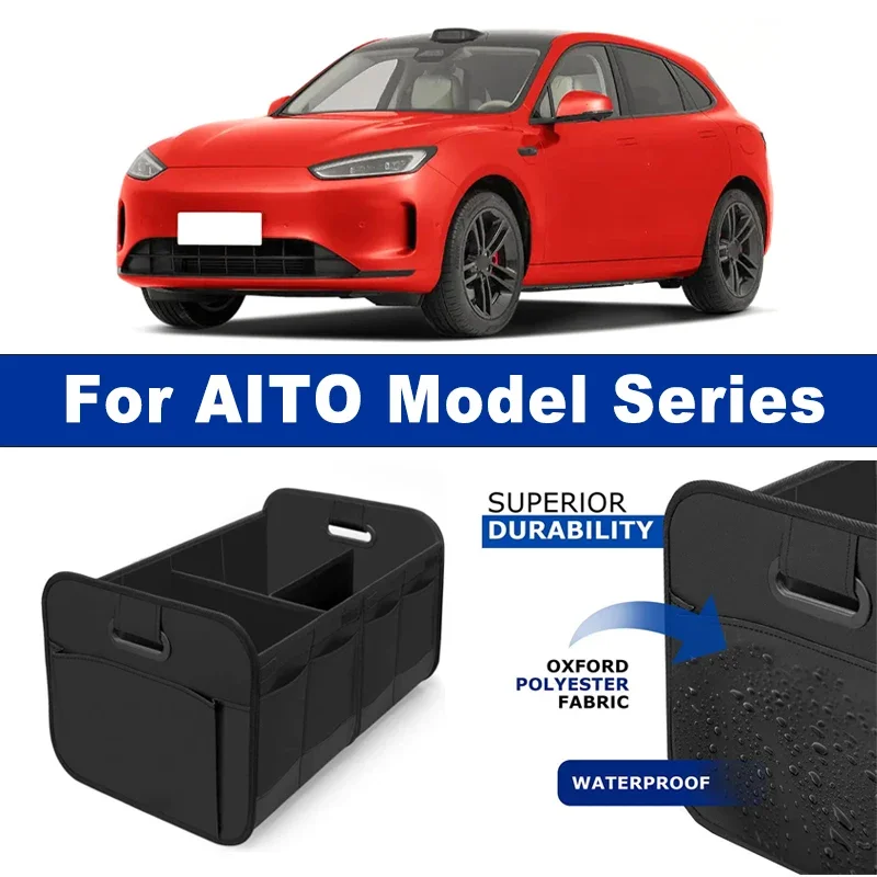 Foldable Car Organizer Portable Storage Box With Side Net for AITO M5 M6 M7 M8 M9 Ultra EV Max