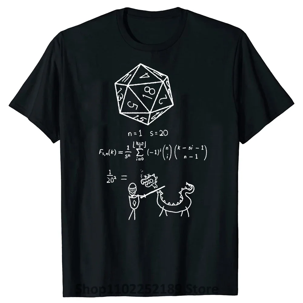 Novelty The science of 20 sided dice T Shirts Graphic Cotton Streetwear DND D20 Dungeon Gamer Dragon Dice T-shirt 2024 NEW