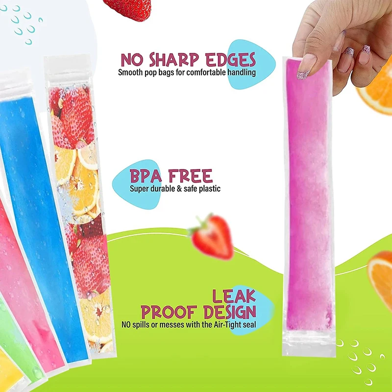 10/20/50pcs Ice Popsicle Bags Disposable Food-Grade Freezer Bag for Liquids Ice Lolly Bag DIY  Homemade Popsicle Bag Mold