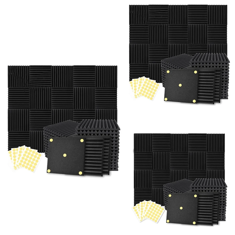 IALJ-Acoustic Foam Panels 1 X 12 X 12Inch Soundproofing Noise Cancelling Wedge Panels For Home Office Recoding Studio