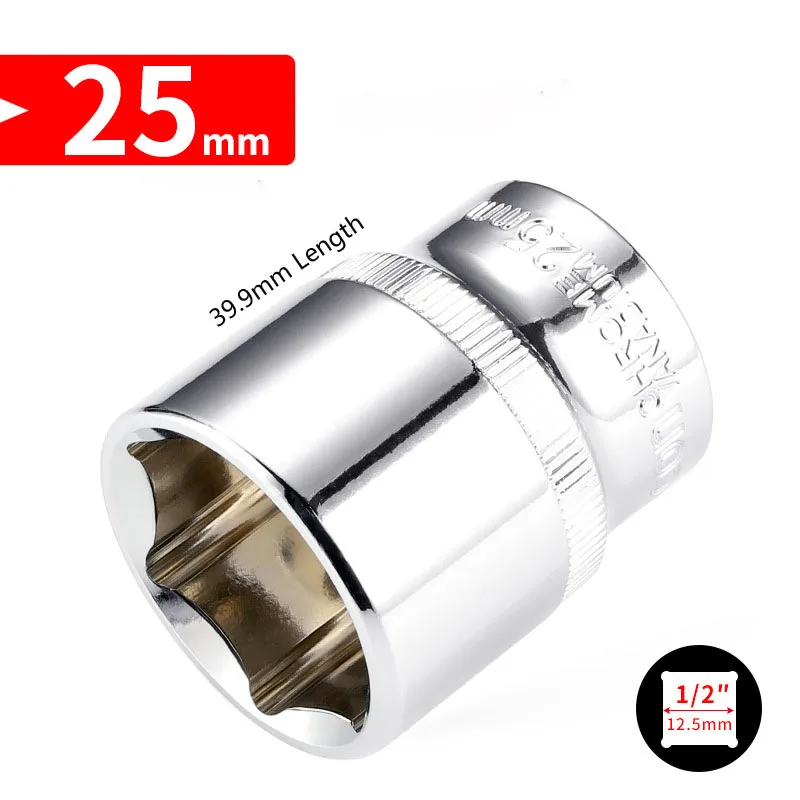 Imagem -02 - Cabeça Sextavada de Tamanho Grande Chave Métrica de Liga Cr-v Removedor de Porca Chave de Catraca Ferramentas de Reparo Automático 25 mm 26 mm 28 mm 34 mm 36 mm