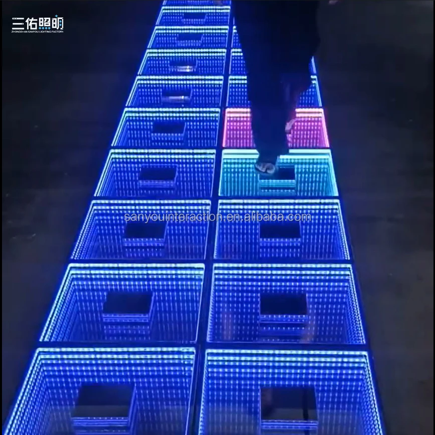 Interactive Selfie Magnetic Led Dance Floor for  Dj Party  Wedding Party Active Game