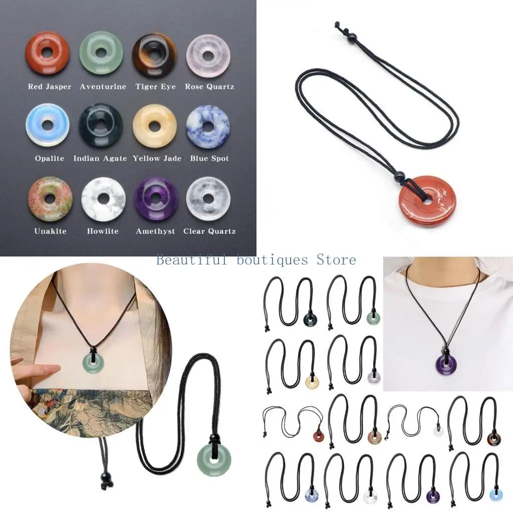 U4LF Natürlichen Kristall Achat Ästhetische Halskette Mode Einfache Schlüsselbein Kette Frauen Mädchen Hochzeit Schmuck Party