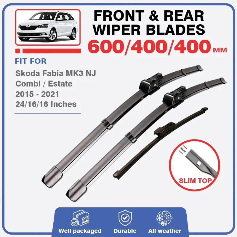 Pióro wycieraczki samochodowej do Skoda Fabia 3 MK3 NJ 2015 - 2021 Combi Estate HATCHBACK Szczotki przedniej tylnej szyby Akcesoria do szyb przednich