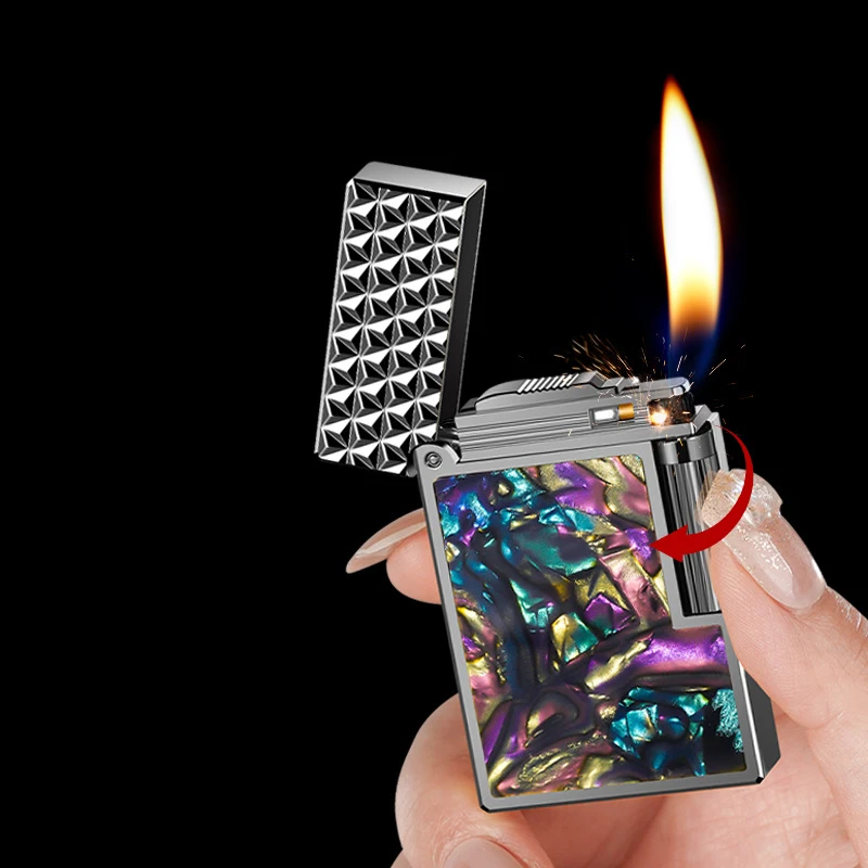 

Personalized Square Metal Langsheng Lighter Mini Unusual Butane Gas Lighter Cigarette Lighters Smoking Accessories 2023 NEW