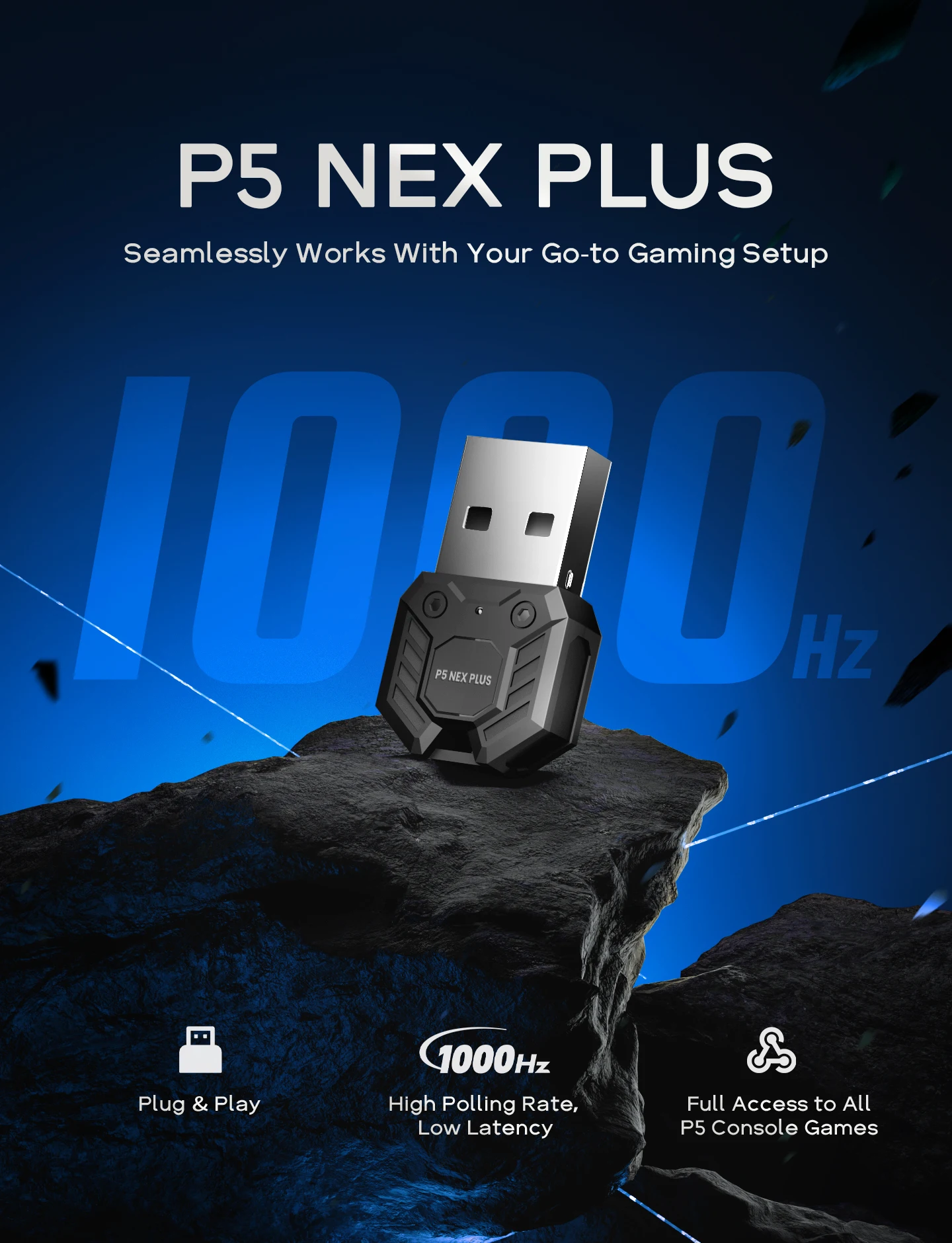 Aimzenix P5General Activador de Juegos para Consola PS5, Plug and Play, Compatible con XIM MATRIX, ReaSnow S1, Hitbox y Otros Convertidores