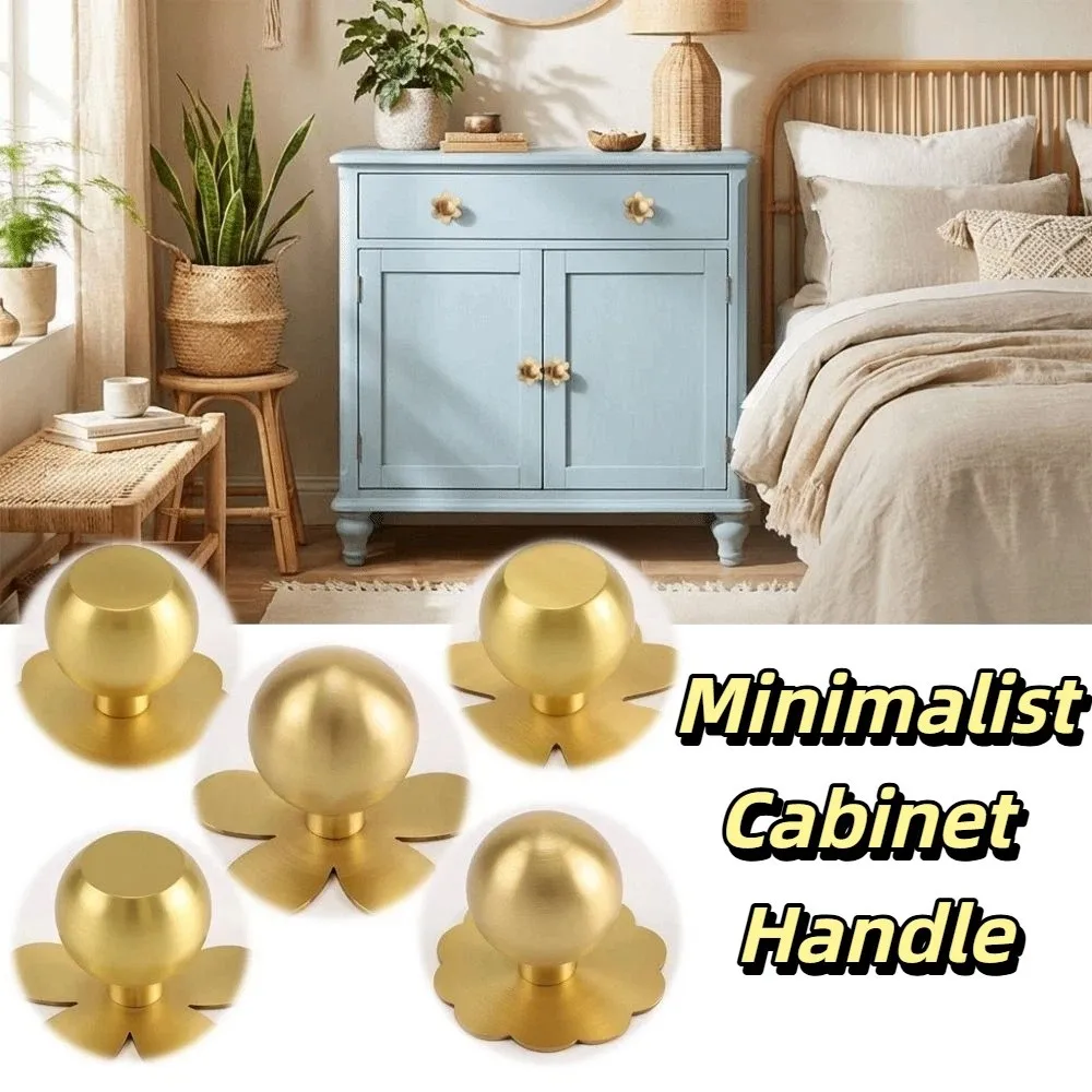 Modern Minimalist Brass Drawer Backplates Smooth Surface Premium Brass French Style Handles Sturdy Structure