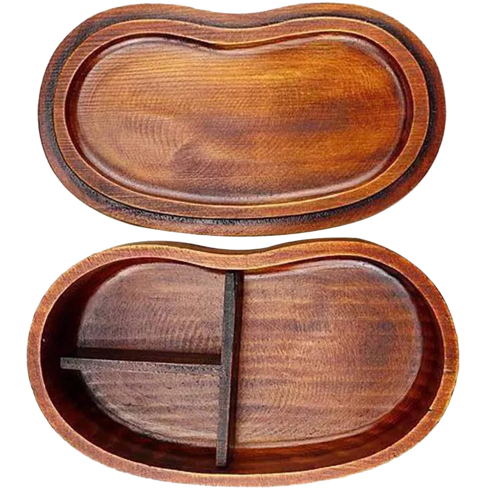 

Деревянная коробка для бенто со съемными перегородками, контейнер для хранения еды, портативный ланч-бокс для студентов-работников, кемпинга, деревянного обеда