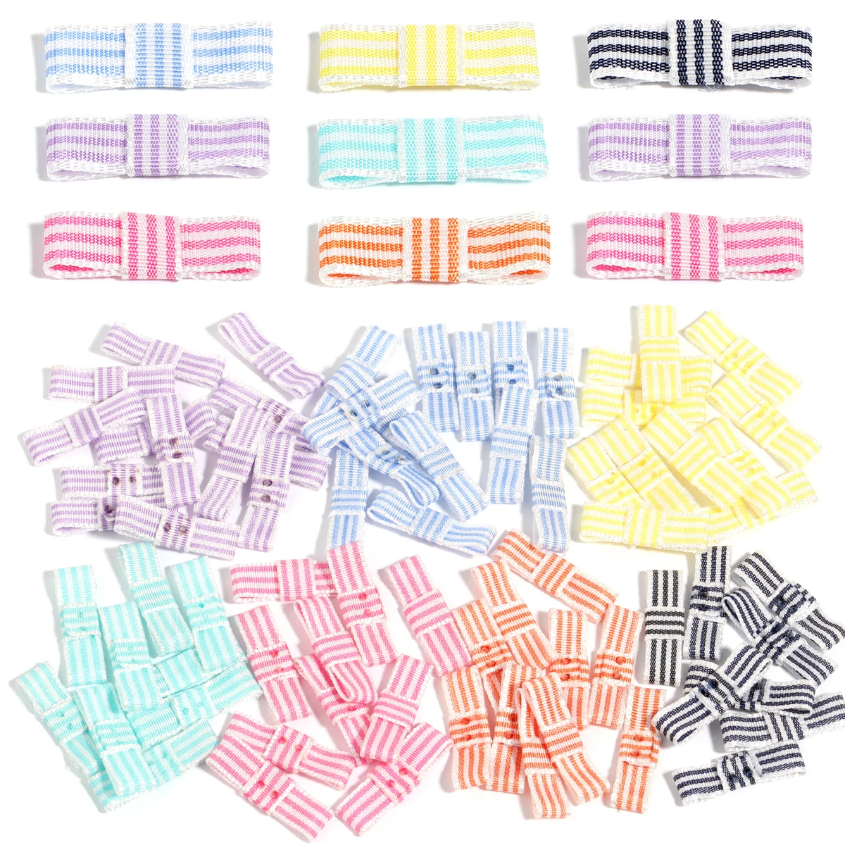 30 teile/los bedruckte Streifen Satin Band Bogen bunte Mini Streifen Band Bowknot für DIY handgemachte Wohn accessoires