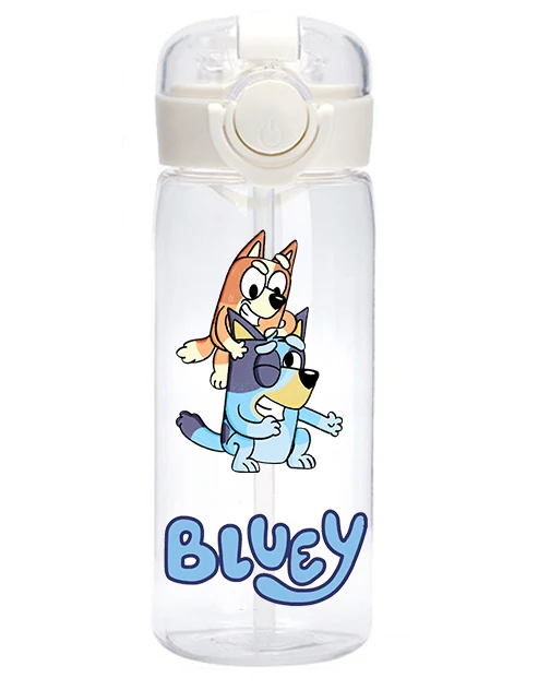 400 Cartoon Animation Bluey Portable Flip-top Water Cup Drinking Bottle Children Gift Bluey Christine Heeler Bingo Heeler