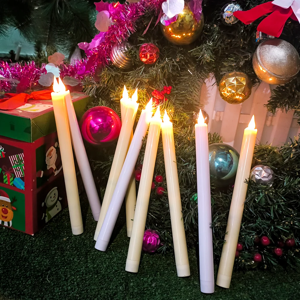 Bougies de Table de noël avec télécommande, scintillantes, sans flamme, pour dîner de mariage, décoration de la maison