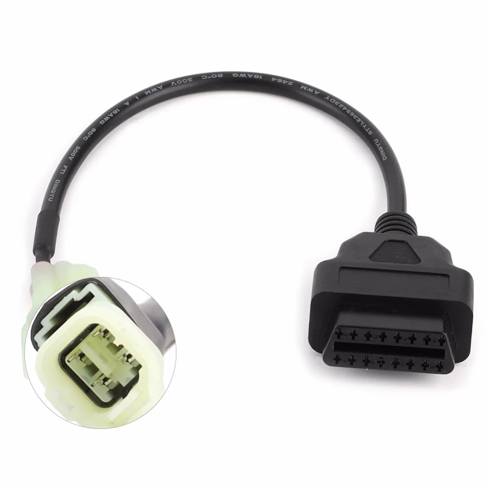 OBD 16pin to 4 pin Cable for Honda 4Pin Motorcycle K-Line Models Fault Detection Convert OBD2 16P Connector for Honda 4 Needle