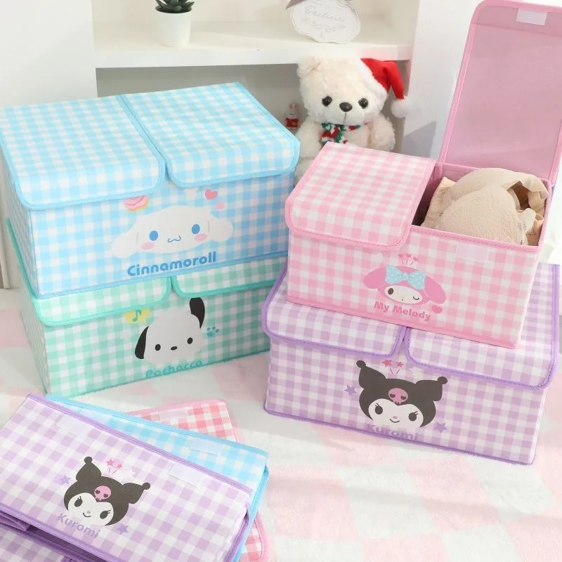 

Cinnamoroll My Melody Anime Kawaii Sanrio Cloth Cartoon Leather Storage Box Cute Kuromi Student Underwear Sorting Case Gifts