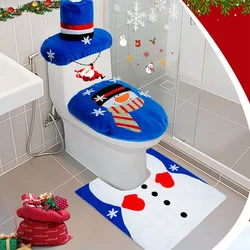 Cute Christmas Toilet Seat Covers Creative Santa Claus Bathroom Mat Xmas Supplies for Home New Year Navidad Gift Decoration 2023