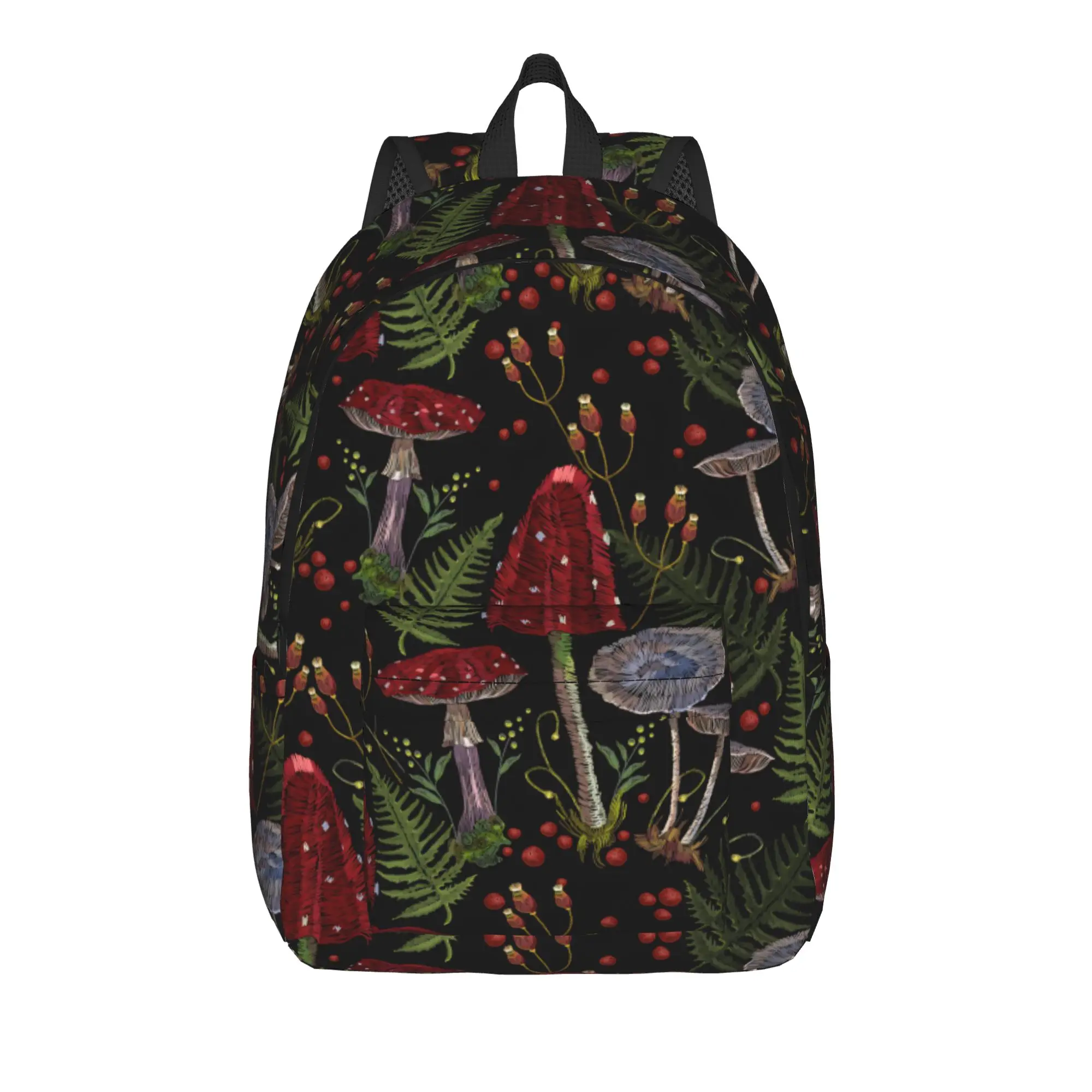 Forest Mushrooms Backpack for Men Women Cool Student Work Daypack  College Canvas Bags with Pocket