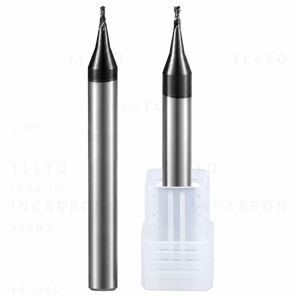 HRC68 Carbide Micro End Mill D0.1-D0.9 Flat Ball Nose End Mill R0.05-R0.45 Tungsten CNC Cutter for Stainless Steel